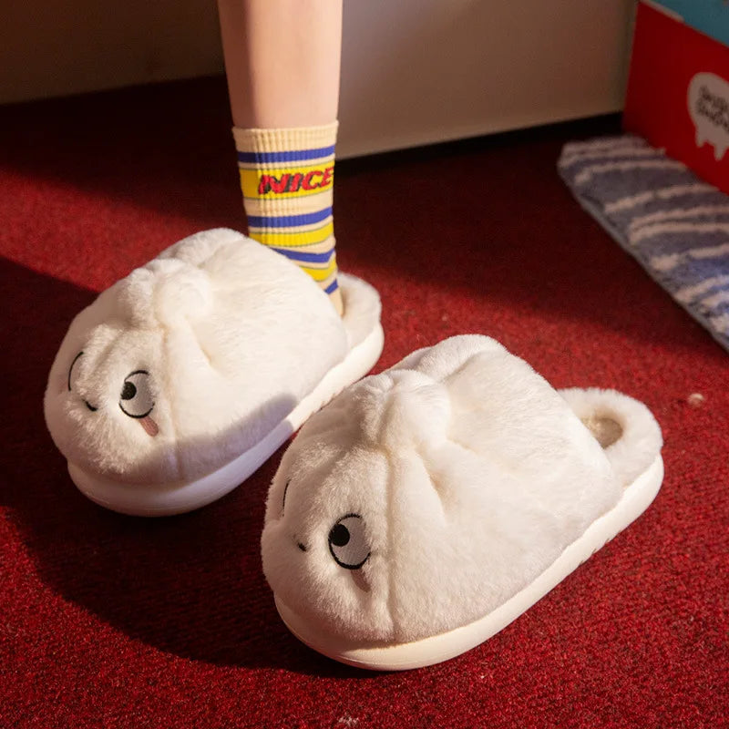 Cute French Fries Warm Fluffy Slippers for Couples