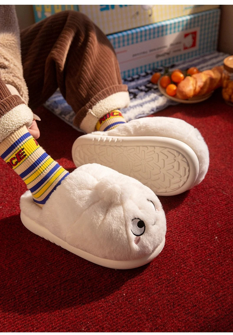 Cute French Fries Warm Fluffy Slippers for Couples