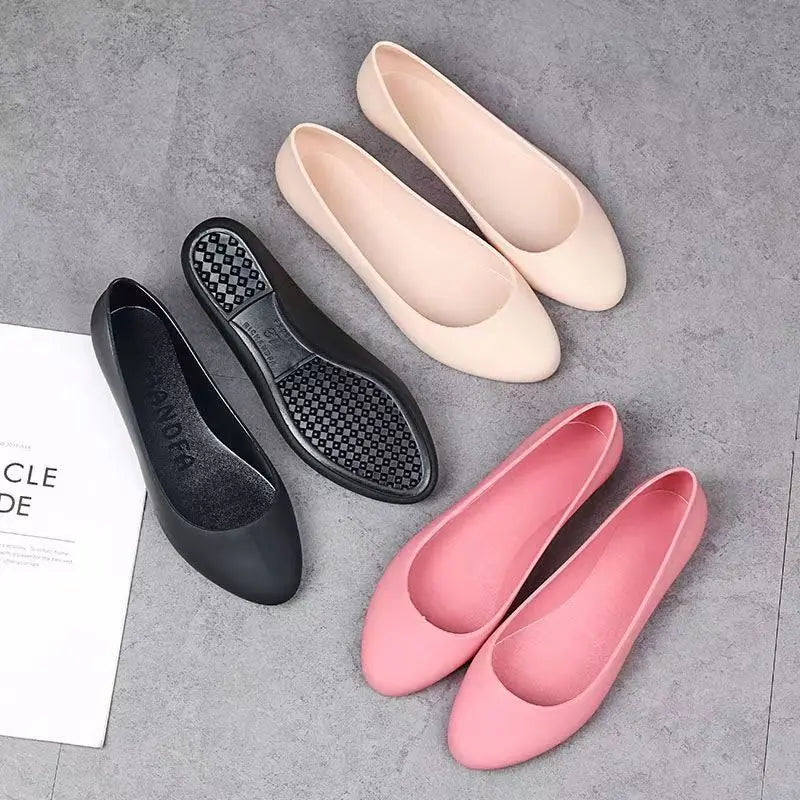Women's Waterproof Rain Shoes - Soft & Non Slip Flats