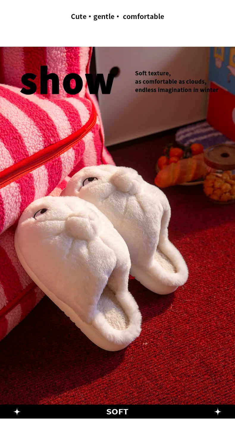Cute French Fries Warm Fluffy Slippers for Couples