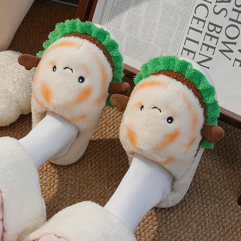 Cute French Fries Warm Fluffy Slippers for Couples