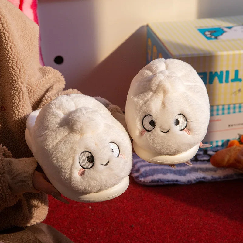 Cute French Fries Warm Fluffy Slippers for Couples